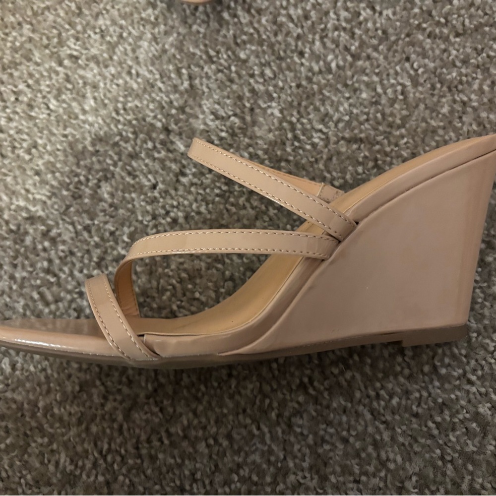 Sincerely Jules Nude Wedge Sandals